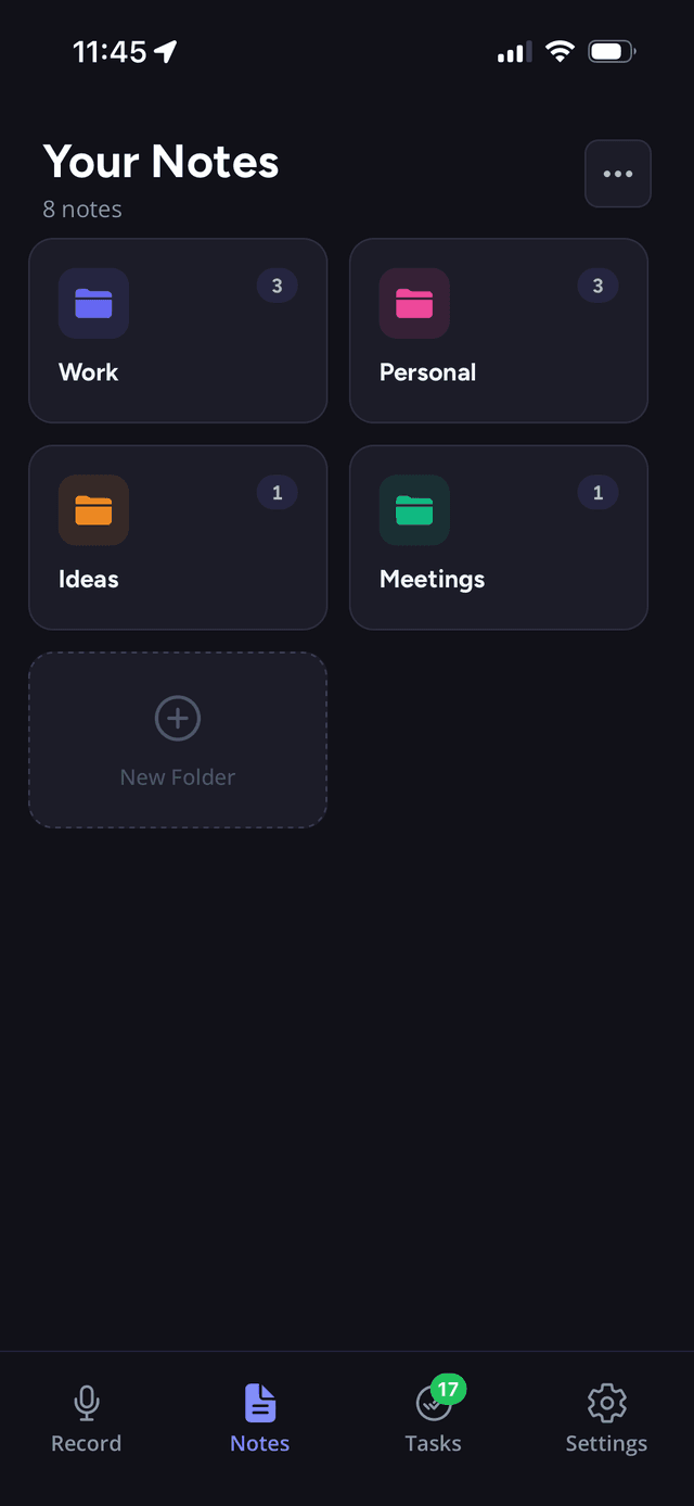 Smart Folders — SpokenPlan screenshot